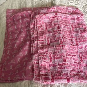Breast cancer support accessories.  2 scarves and 2 handkerchiefs.